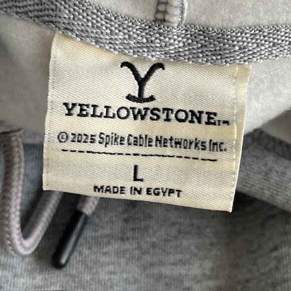 Yellowstone Dutton Ranch Logo Gray Hoodie Kangaroo Pocket - Size L - NWT - Picture 7 of 9